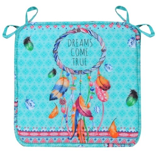 Perna decorativa scaun , turcoaz, 39x39x3 cm