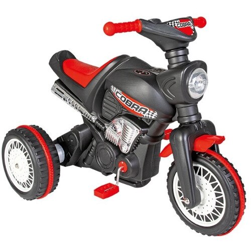 Motocicleta Pilsan 07323 Cobra Cu Pedale - Negru-Rosu