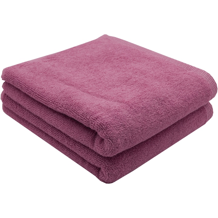 Комплект 2 кърпи SOMNART, 100% памук, 600 гр/м2, 50x90 см, Розов