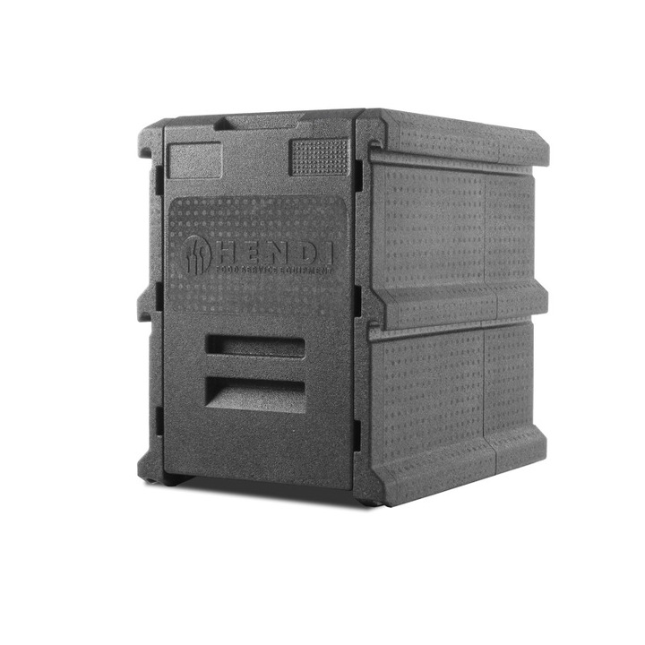 Cutie termoizolanta cu capac, 128 litri, tip thermobox, Hendi, ideala pentru transport catering, 9x 600x400 mm