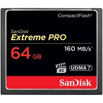 Card de memorie SanDisk compact flash Extreme Pro 64 GB, UDMA 7, 160 MB/s Card de memorie SanDisk compact flash Extreme Pro 64 GB, UDMA 7, 160 MB/s