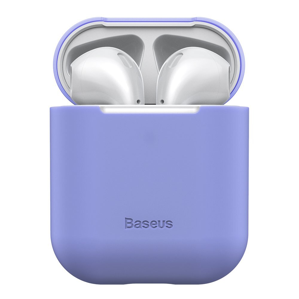 Husa Baseus Ultra Thin pentru Apple AirPods, Gen 1 & Gen 2, silicon, 0.8 mm, Mov