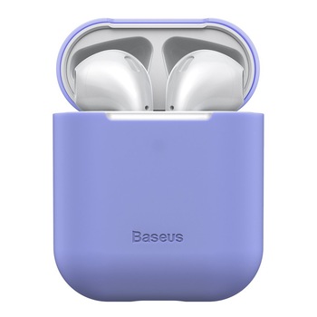 Husa Baseus Ultra Thin pentru Apple AirPods, Gen 1 & Gen 2, silicon, 0.8 mm, Mov Husa Baseus Ultra Thin pentru Apple AirPods, Gen 1 & Gen 2, silicon, 0.8 mm, Mov
