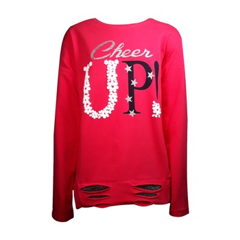 Bluza fete, roz ciclam, cu imprimeu stralucitor Bluza fete, roz ciclam, cu imprimeu stralucitor