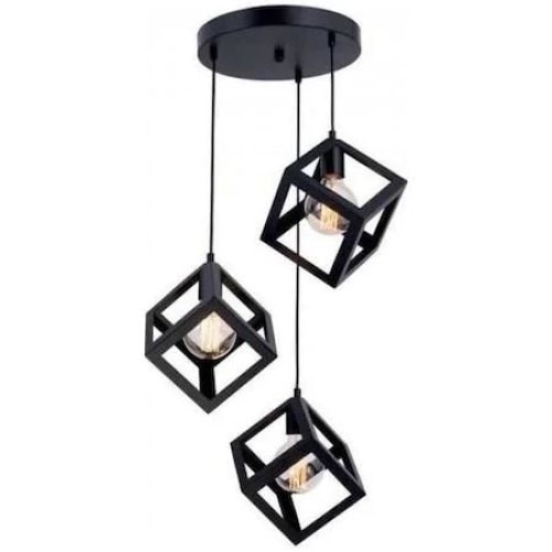 Lustra Vintage Retro style ,Negru trandafi led 3 Brate reglabile E27 8769-109/round/3