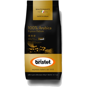 Cafea boabe Bristot Arabica 100%, 400g Cafea boabe Bristot Arabica 100%, 400g