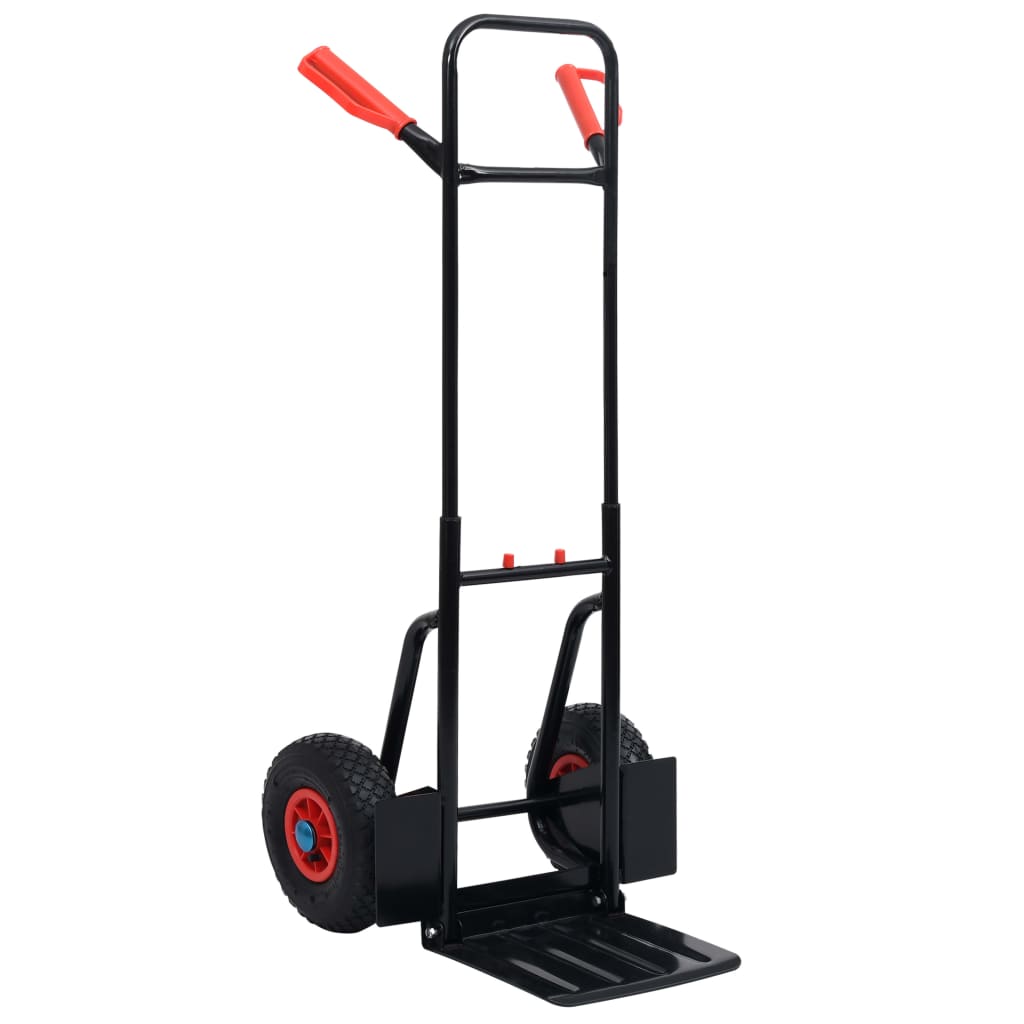 Carucior telescopic manual, vidaXL, Otel, 50 x 53 x 113,5 cm, Negru