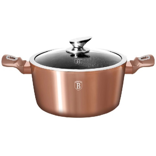 Cratita BerlingerHaus Rose Gold, aluminiu, 24 cm, 4.1L