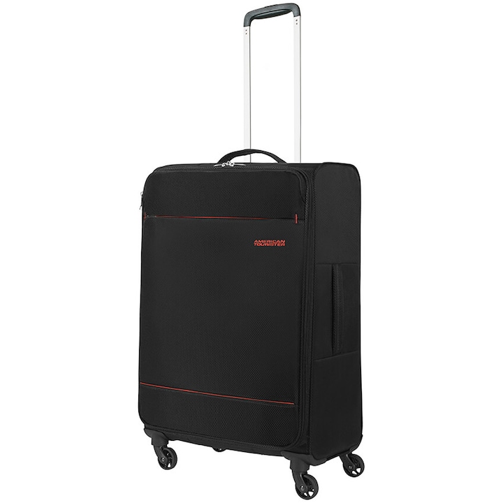 American Tourister Litetwist Gurulós bőrönd, 70 x 42 x 26 cm, fekete