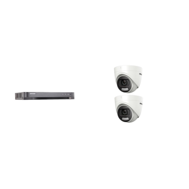 Kit supraveghere video Hikvision 5MP, cu 3 camere 5MP de interior si HDD 1 TB MK325