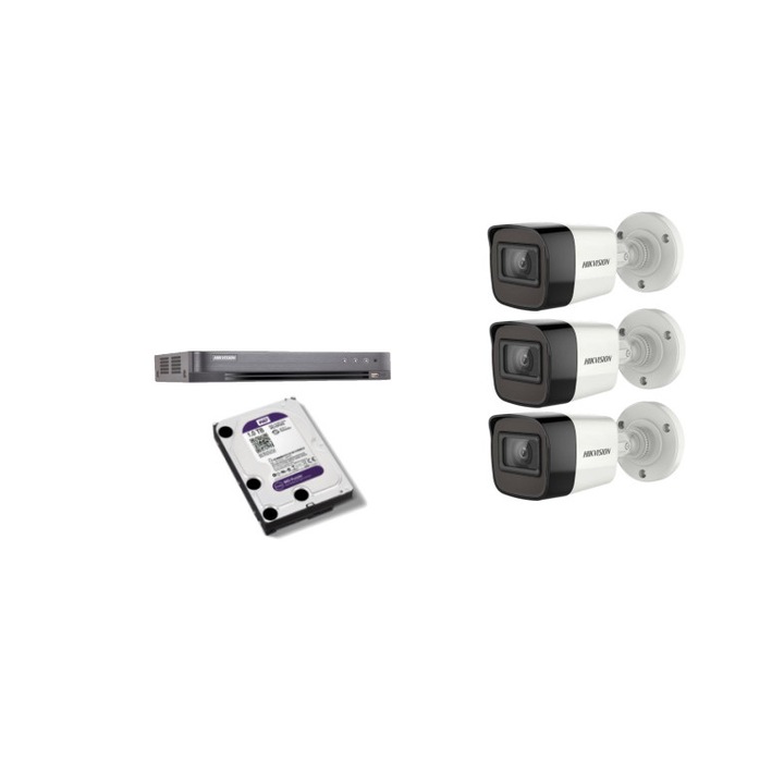 Kit/sistem supraveghere video cu 4 camere 2 MP Full HD ENVIO AESS-KIT4CHDFP70H200