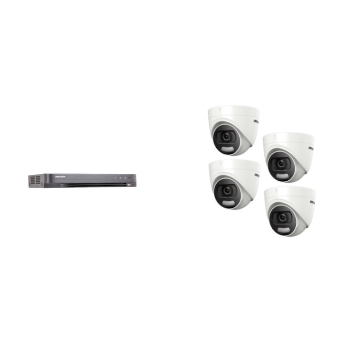 Kit supraveghere video Hikvision 8 Camere 1080P IR 80M 200m cablu inclus si cablu HDMI