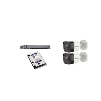 Kit supraveghere video Hikvision 5MP, cu 2 camere 5MP de exterior/interior si HDD 1 TB MK416 Kit supraveghere video Hikvision 5MP, cu 2 camere 5MP de exterior/interior si HDD 1 TB MK416