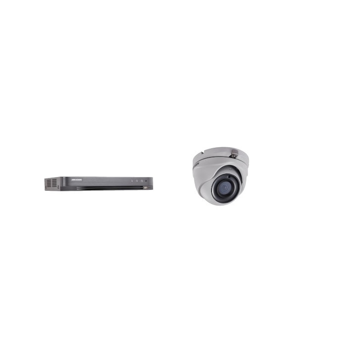 Kit supraveghere video Hikvision 5MP, cu 1 camera 5MP de exterior/interior MK283