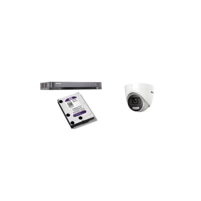 Kit supraveghere video Hikvision 5MP, cu 1 camera 5MP de interior si HDD 1 TB MK427