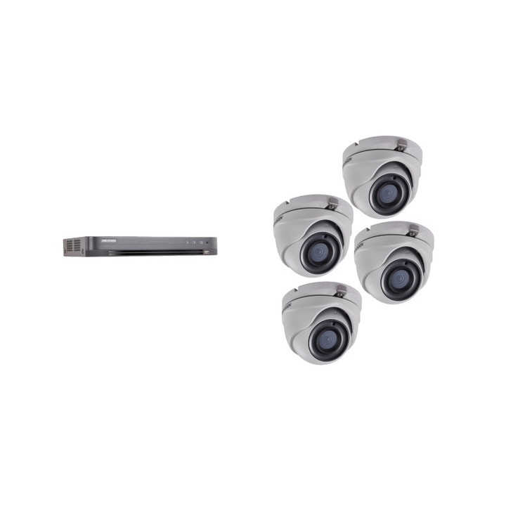 Kit supraveghere video Hikvision 5MP, cu 3 camere 5MP de exterior/interior si HDD 1 TB MK425