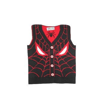 Vesta tricotata, Spider Man, negru cu rosu Vesta tricotata, Spider Man, negru cu rosu