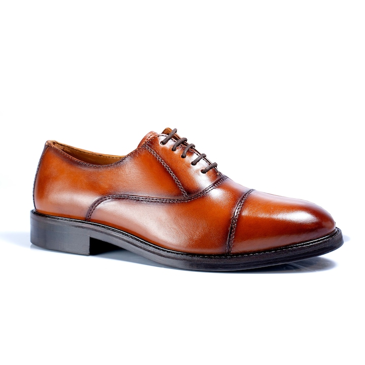 Pantofi barbati, ORTIZ & REED, Oxford, colectia MEN'S HERITAGE, Piele naturala, Coniac