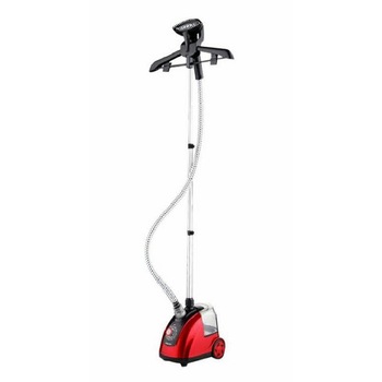 Aparat de calcat vertical cu abur si stand telescopic, putere 1500W, 2.2 l, abur 40g/min, rosu Aparat de calcat vertical cu abur si stand telescopic, putere 1500W, 2.2 l, abur 40g/min, rosu