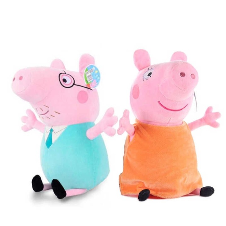 Комплект от 2 допълнителни музикални играчки Peppa Pig, татко и майка, 25 см