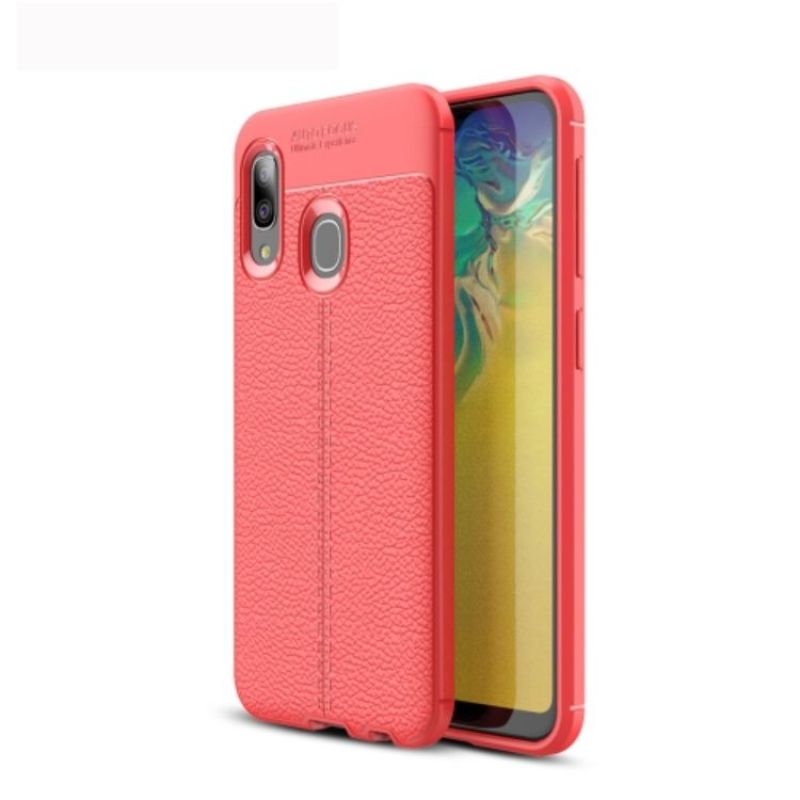 Husa Lemontti Litchi compatibila cu Samsung Galaxy A20e, Red
