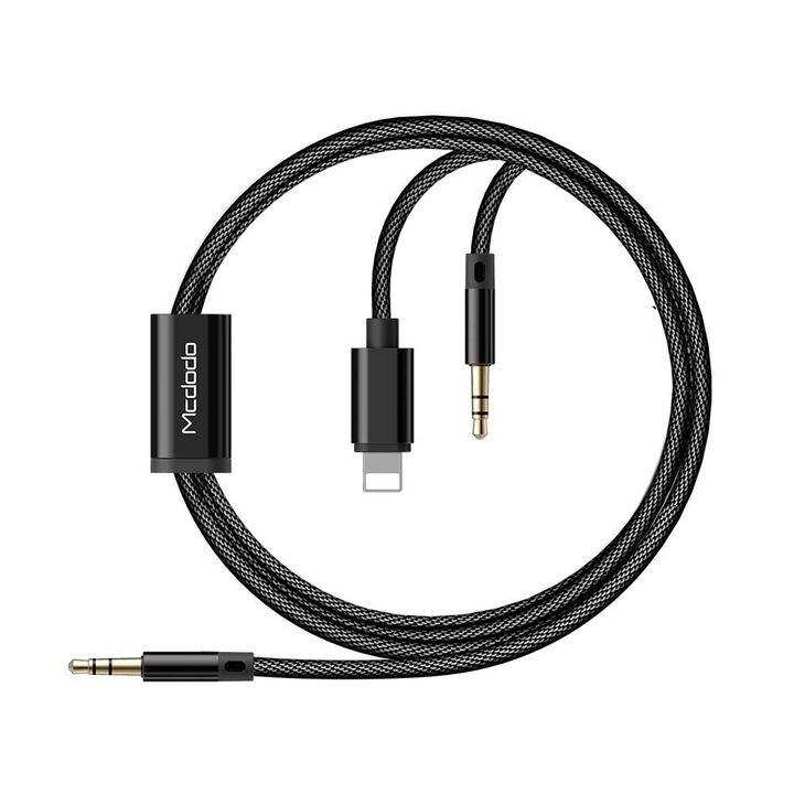 Adat-és töltőkábel, Mcdodo, gyorstöltés USB - USB-C 65W, kompatibilis az Apple CarPlay / Android auto / Samsung / iPhone / Xiaomi / Oppo, 1M, Fekete