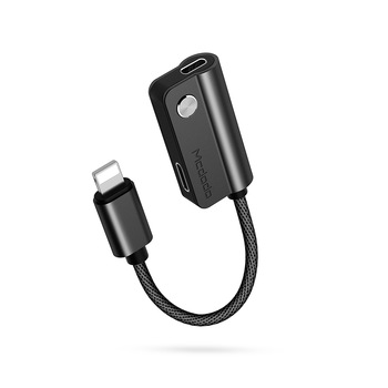 Adaptor Mcdodo Audio Lightning Dual Port Lightning, Black, 2A, cablu 0.1m Adaptor Mcdodo Audio Lightning Dual Port Lightning, Black, 2A, cablu 0.1m