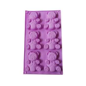 Forma din silicon pentru prajituri in forma de ursulet, 6 cavitati, 102COF-1 Forma din silicon pentru prajituri in forma de ursulet, 6 cavitati, 102COF-1