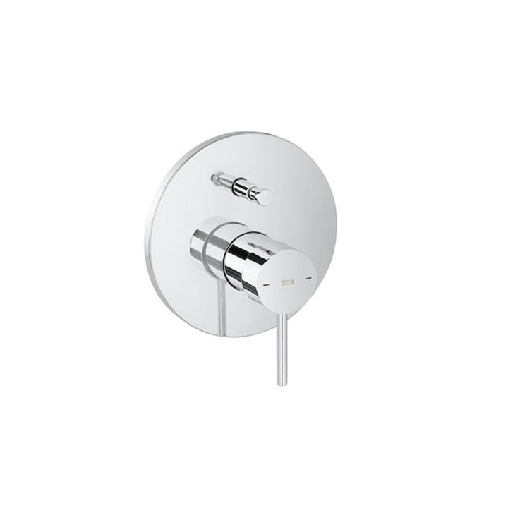 Baterie Roca Lanta, Incorporata, Corp exterior si intern, 1/2", Comutator automat, Crom