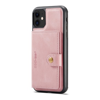 Husa pentru iPhone 11, piele cu textura moale, back cover, mini portofel detasabil, CaseMe, Roz Husa pentru iPhone 11, piele cu textura moale, back cover, mini portofel detasabil, CaseMe, Roz
