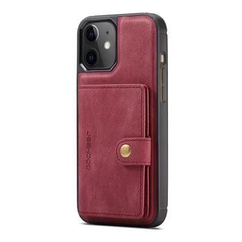 Husa pentru iPhone 12 Mini, piele cu textura moale, back cover, mini portofel detasabil, CaseMe, Rosu Husa pentru iPhone 12 Mini, piele cu textura moale, back cover, mini portofel detasabil, CaseMe, Rosu