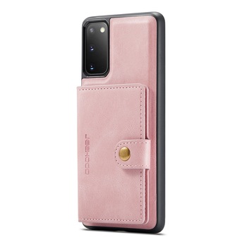 Husa pentru Samsung Galaxy S20, piele cu textura moale, back cover, mini portofel detasabil, CaseMe, Roz Husa pentru Samsung Galaxy S20, piele cu textura moale, back cover, mini portofel detasabil, CaseMe, Roz