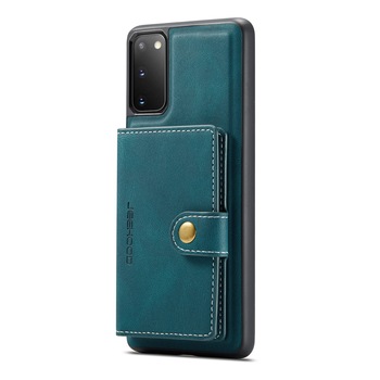 Husa pentru Samsung Galaxy S20, piele cu textura moale, back cover, mini portofel detasabil, CaseMe, Albastru