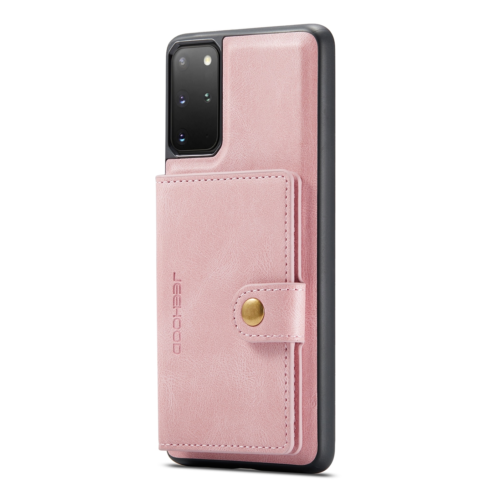 Husa pentru Samsung Galaxy S20 Plus, piele cu textura moale, back cover, mini portofel detasabil, CaseMe, Roz