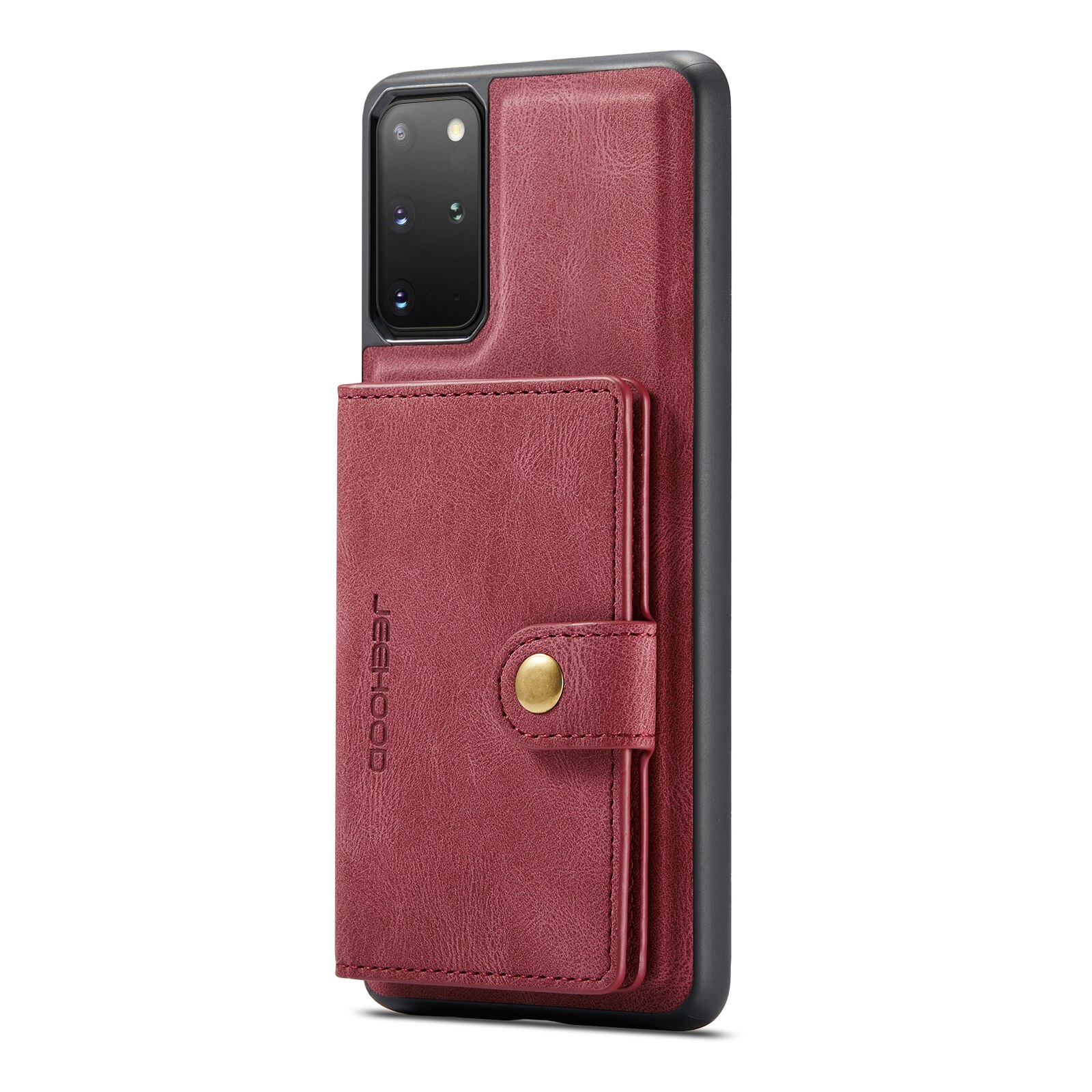 Husa pentru Samsung Galaxy S20 Plus, piele cu textura moale, back cover, mini portofel detasabil, CaseMe, Rosu