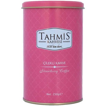 Cafea macinata turceasca cu aroma de capsuni Tahmis, 250g Cafea macinata turceasca cu aroma de capsuni Tahmis, 250g