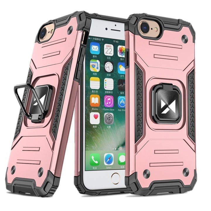 iPhone 7 / 8 / SE 2020 pink Ring Armor tok