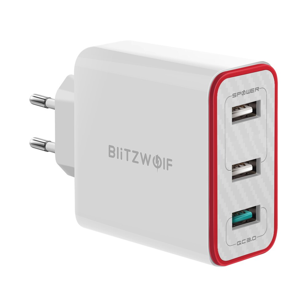 Incarcator rapid de perete usb 30w cu 3 porturi qc3.0 - alb