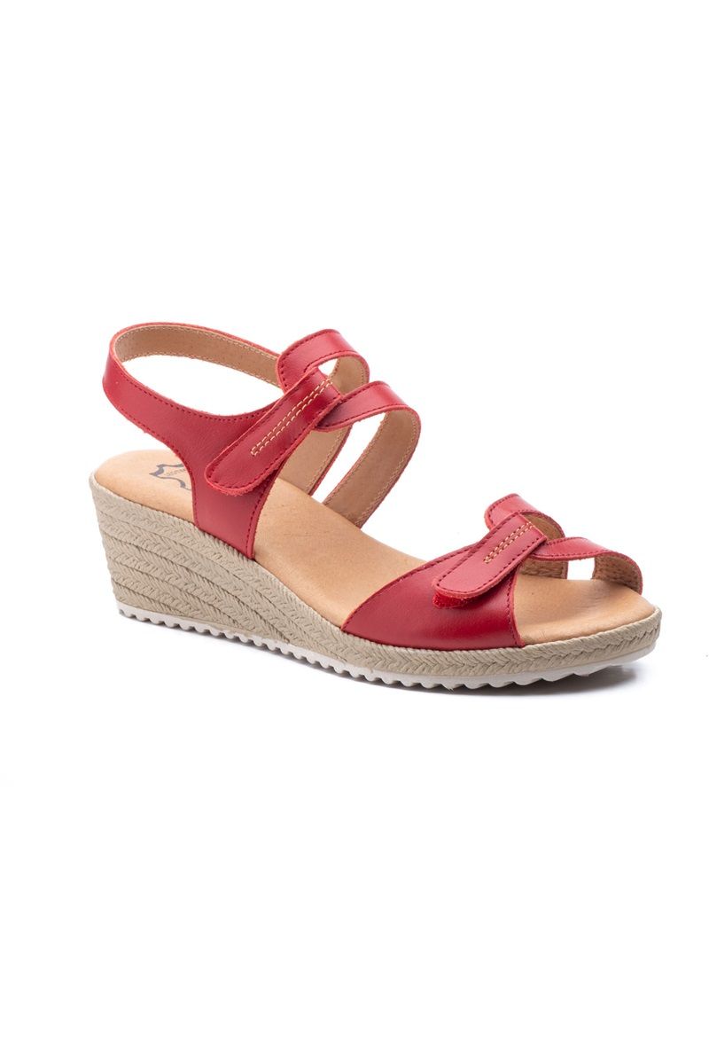 Sandale Dama Sandra piele naturala Jam 3454, Rosu