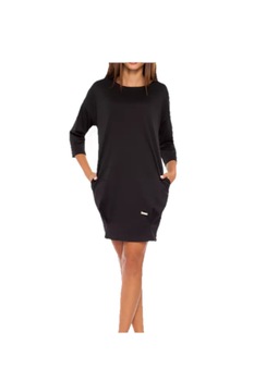 Rochie Dama Supradimensionala cu maneca trei sfert, Negru Rochie Dama Supradimensionala cu maneca trei sfert, Negru