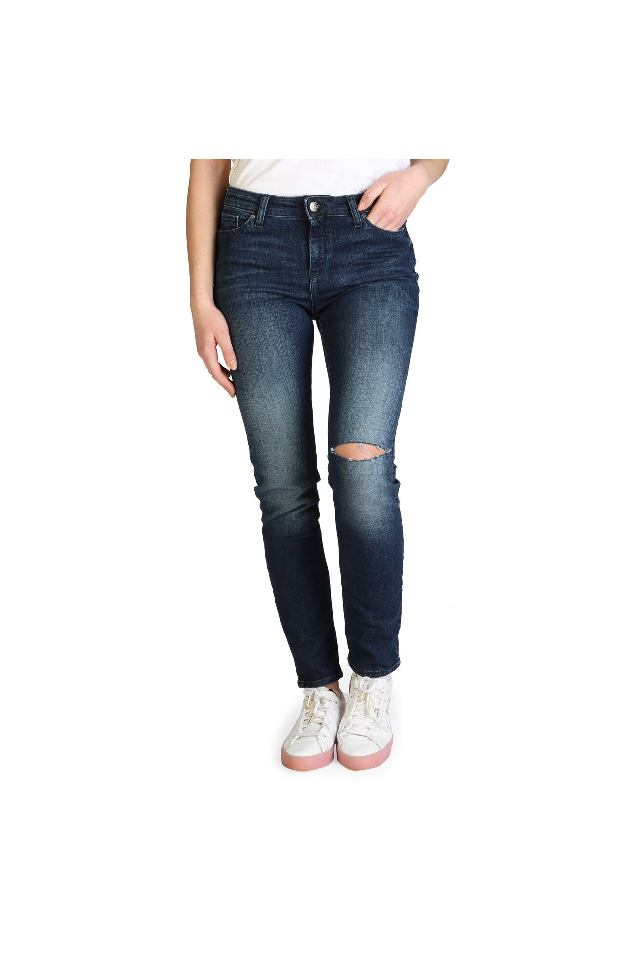 Blugi femei Armani Exchange model 3ZYJ69_Y2JCZ, Talie inalta, culoare Albastru, marime 28 EU