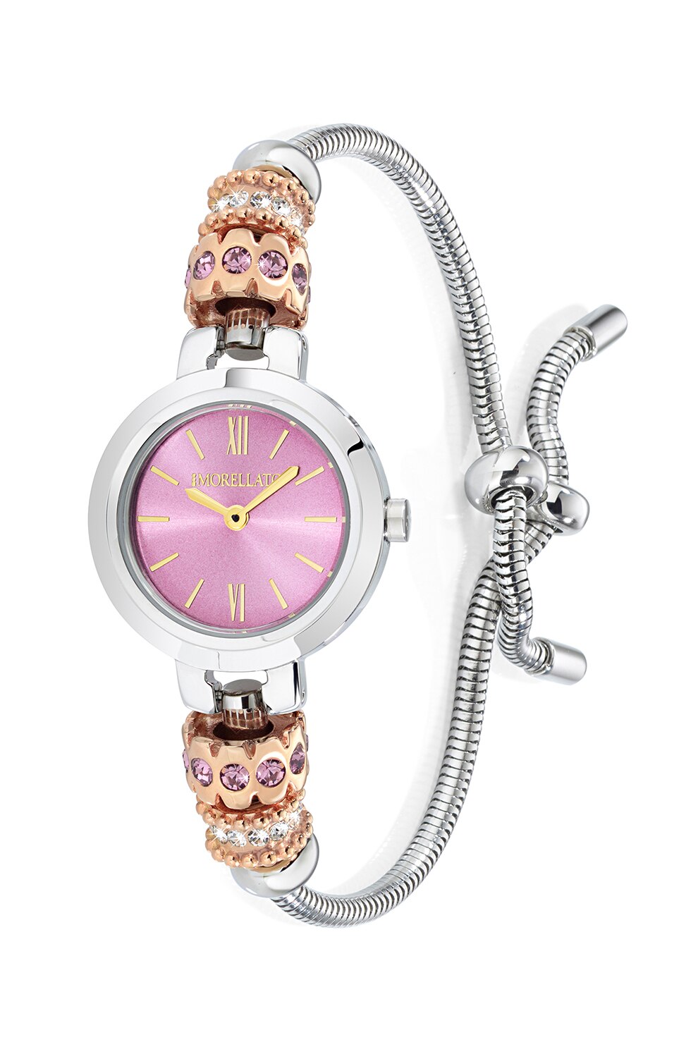 Morellato, Ceas quartz de otel inoxidabil, Argintiu/Auriu rose