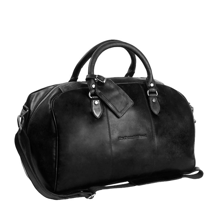 Пътна чанта Chesterfield Brand унисекс, от мека черна кожа, Liam