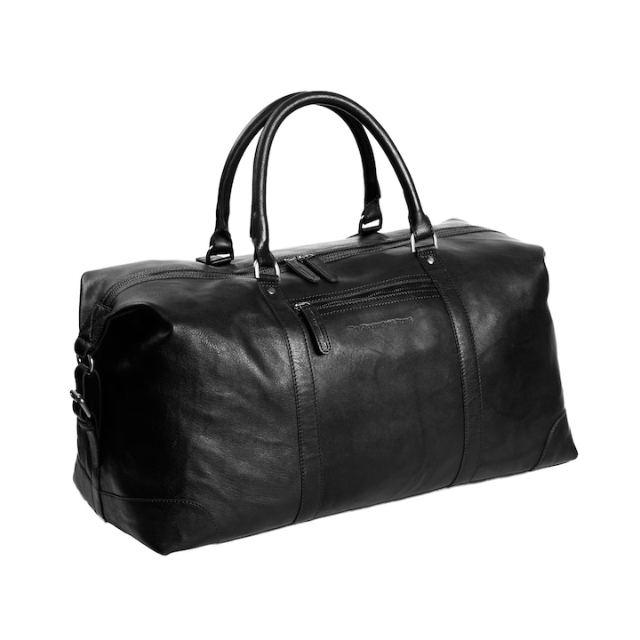 Пътна чанта Chesterfield Brand унисекс, от мека черна кожа, Caleb