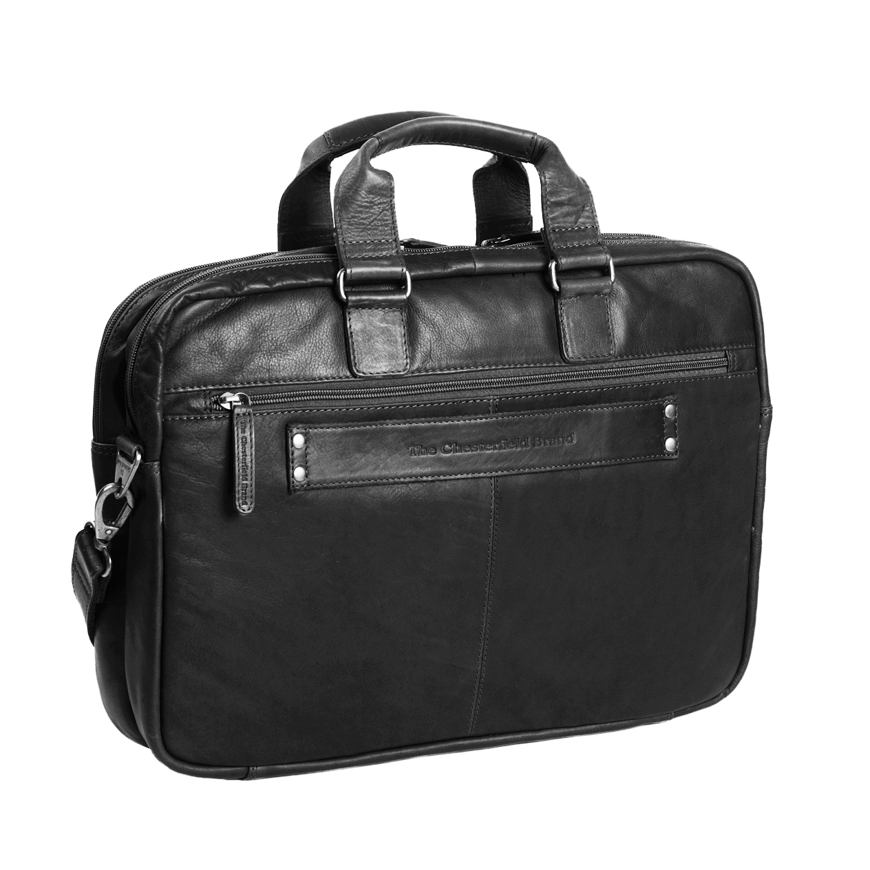 Geanta de laptop din piele naturala neagra, The Chesterfield Brand, Seth 15 inch