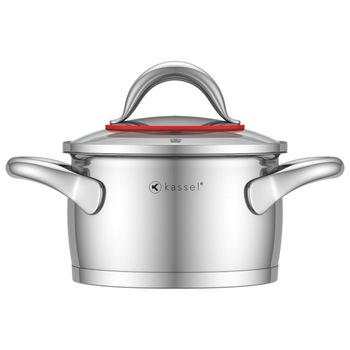 Oala inox Kassel, diametru 18 cm, capacitate 3.1 litri, capac, inductie, seria Aster Oala inox Kassel, diametru 18 cm, capacitate 3.1 litri, capac, inductie, seria Aster