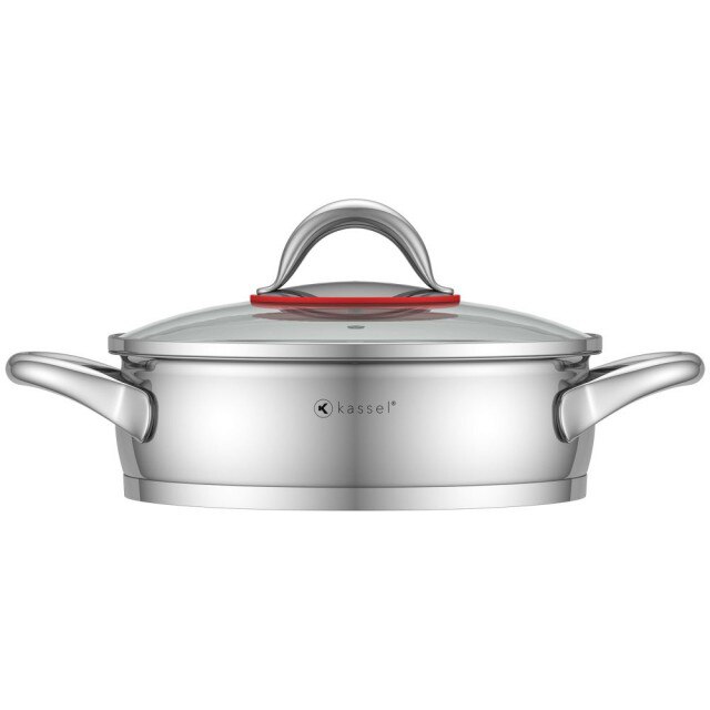 Cratita inox Kassel, diametru 24 cm, capacitate 3.3 litri, capac, inductie, seria Aster