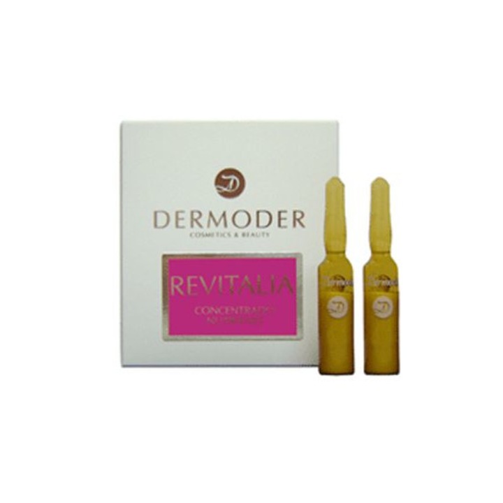 Ser revitalizant, pentru piele uscata si foarte uscata, DERMODER, REVITALIA, 2 fiole x 2.5 ml
