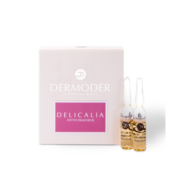 Set fiole cu ser super-decongestionant pentru piele sensibila, DERMODER, Delicalia, 2x2.5 ml