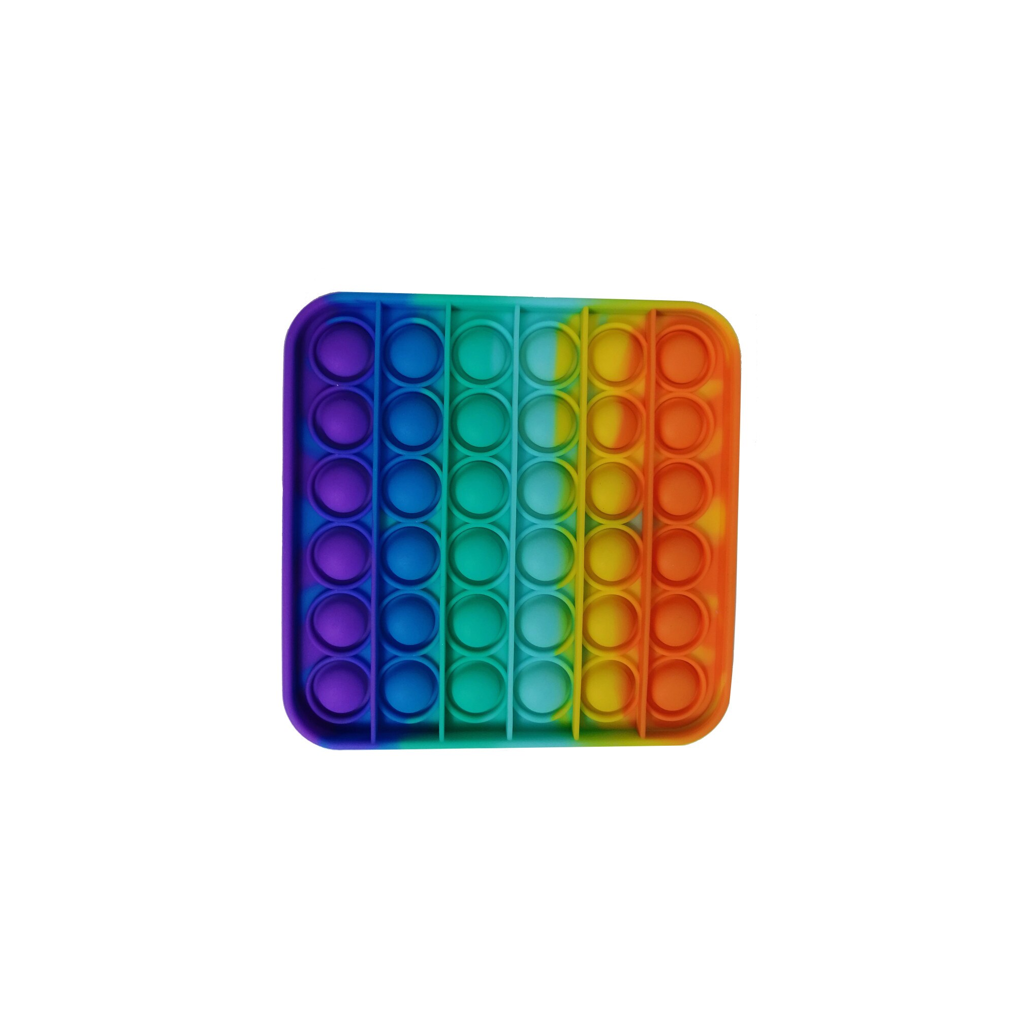 Jucarie antistres, Pop it, silicon, patrat, 13 cm, multicolor